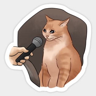 Cat with mic meme Sticker